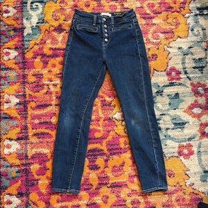 7 For All Mankind Blue High Rise Jeans Slim Fit